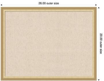 Amanti Art Neutral Weave Canvas Magnetic Board, Florence Framed Memo Board
