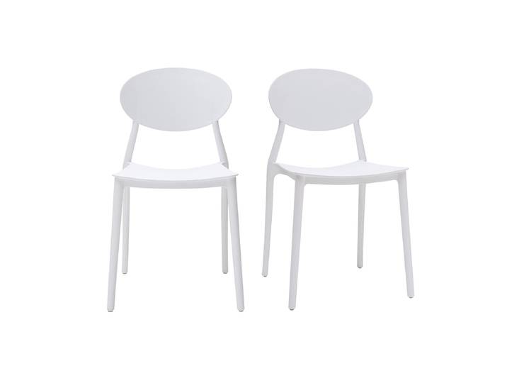 Chaises design empilables blanches intérieur - extérieur (lot de 2) ANNA