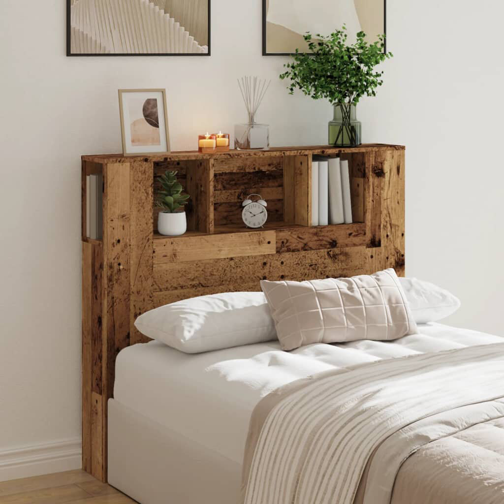 Alpen Home Gwenno Small Double (4') Bookcase Headboard Old Wood