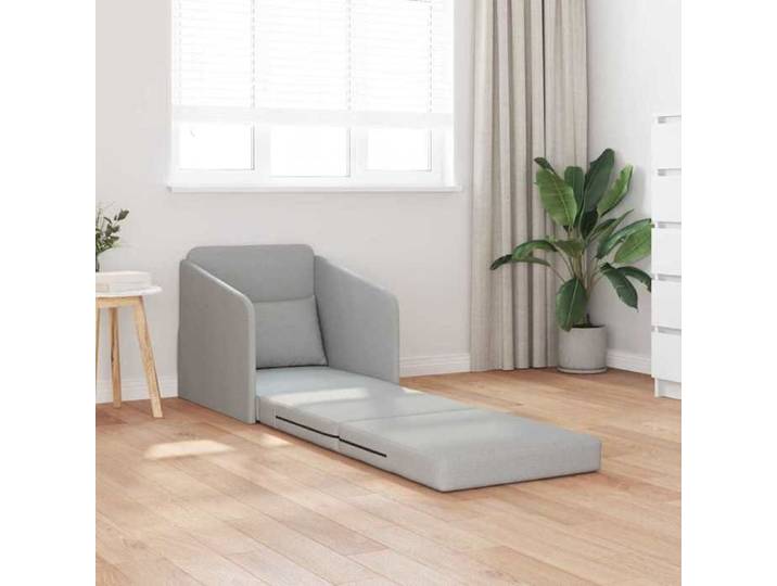 Chaise de Canapé - GUANG - Fauteuil-lit - 1 PERSONNE - Chaise de Sol - 2-en-1 - gris nuage 65x80x83 cm tissu @@240