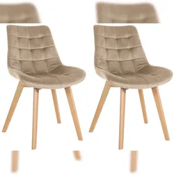 CLP 2er Set Stühle Brook Samt braun
