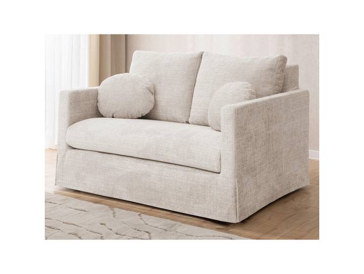 P & B 2-Sitzer-Bezug Paphos, Creme, Uni, 140x89x95 cm,