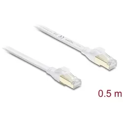 DeLOCK RJ45 Flachband Patchkabel Cat.8.1 U/FTP bis 40 Gbps 0,5 m weiß