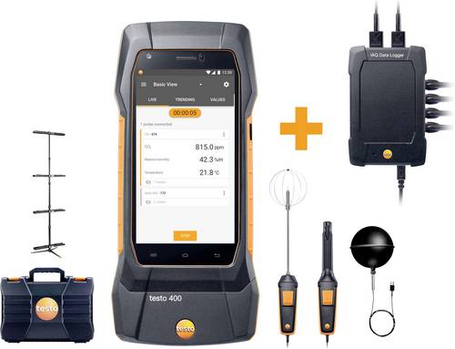 Testo 400 - Datenlogger Behaglichkeits-Set Umweltmesstechnik-Set Temperatur, Druck -40, 0 - 150, 200°C, hPa