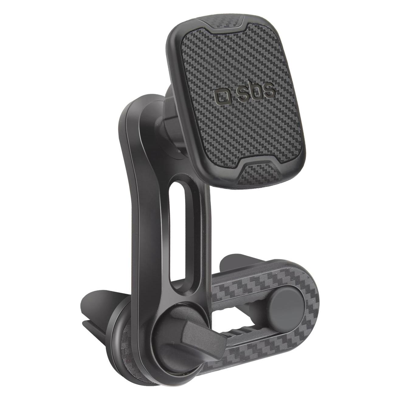 SBS Universal KFZ Halterung mit Doppelclip und magnetic pull black (TESUPDOUBLECARB)