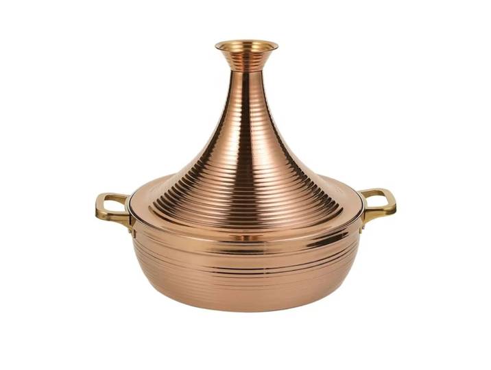 Pot Tajine marocain en acier inoxydable avec base compatible à l'induction pour des besoins de cuisine polyvalents