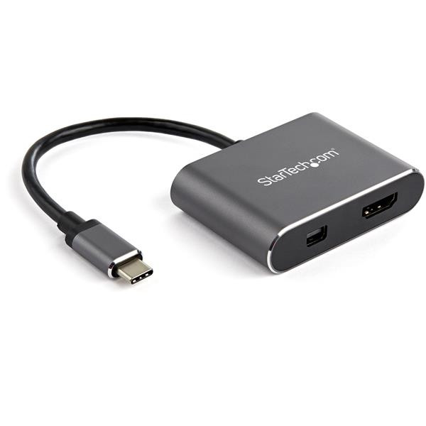 StarTech USB-C naar HDMI en Mini DisplayPort adapter CDP2HDMDP - 4K Ultra HD - Zilver