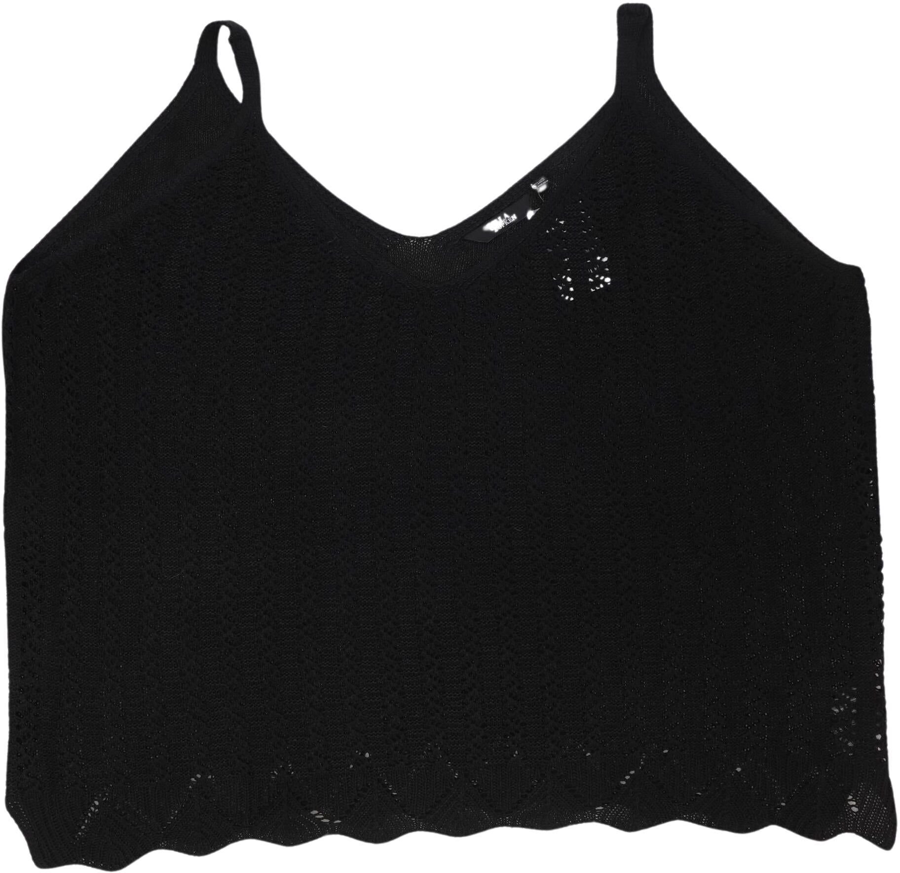Ulla Popken Damen Top, Schwarz, Gr. EU 62, Synthetik - Second Hand