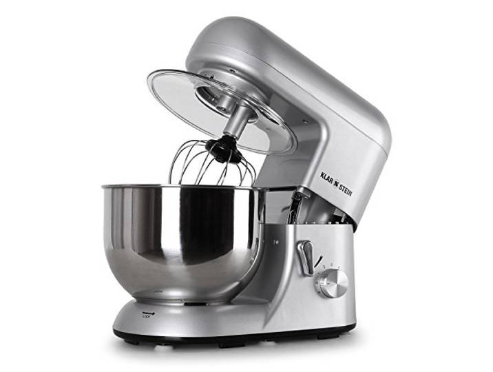 Klarstein Küchenmaschine, Knetmaschine mit 5L Schüssel, 2000W Profi Küchenmaschine mit Knethaken und Schneebesen, Universal 6 Stufen, Teigmaschine zum Rühren, Kneten und Aufschlagen