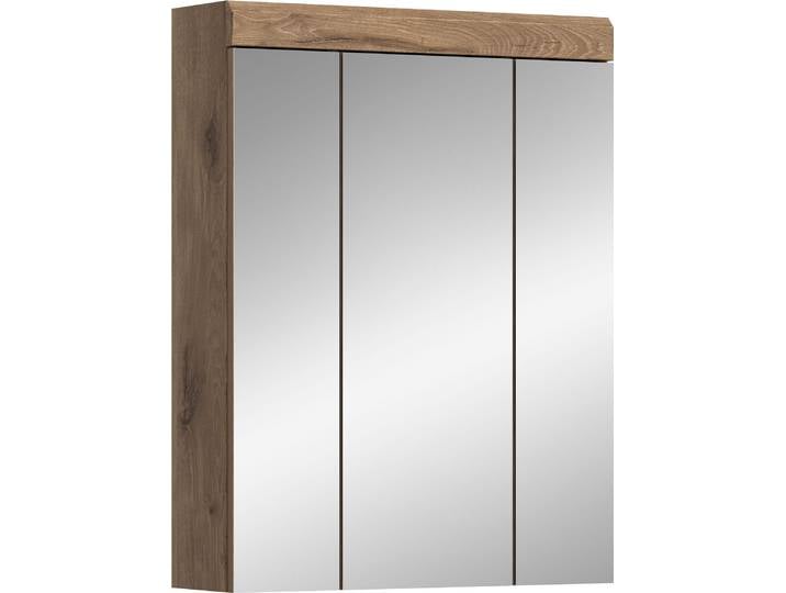 Wave armoir de salle de bain avec miroir 3 portes miroir chêneReproduction\, chêneReproduction.