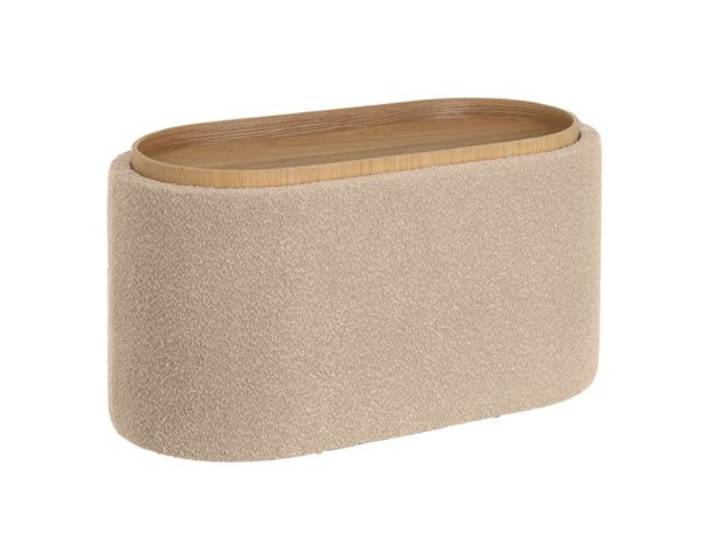 DRW Sitzsack Arcon aus Stoff und MDF in Beige
