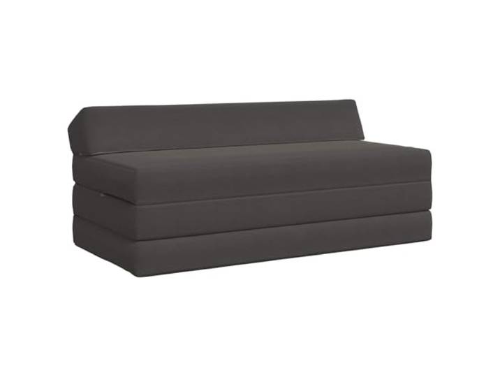 Coespram Klappsofa 2-Sitzer Dunkelgrau 120x60x49cm Faltbares Gästebett Vielseitige 2-in-1 Klappmatratze für Wohnzimmer und Schlafzimmer, mit bequemem Schaumstoffkern und leichtem Umbau.
