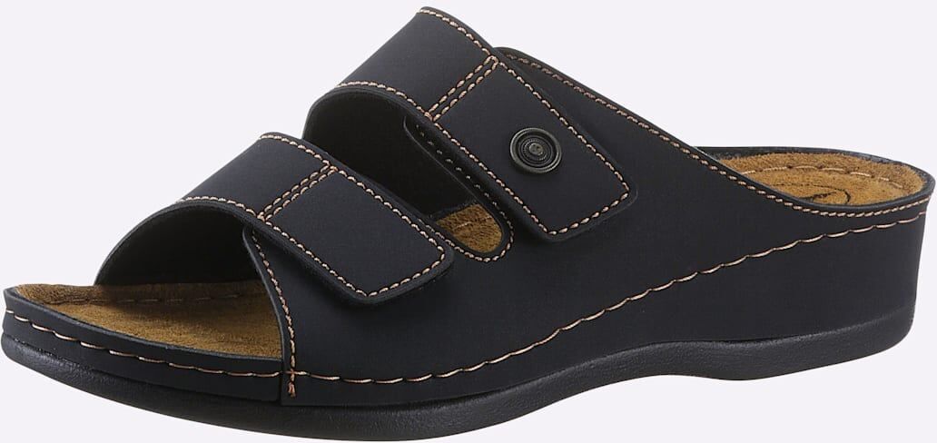 Pantolette FRANKEN-SCHUHE, Damen, Gr. 36, Lederimitat, schwarz, Schuhe Pantolette schwarz 36, Lederimitat