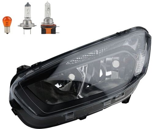 NP24 Scheinwerfer Links + Leuchtmittel passend für Ford Transit Courier schwarz LED