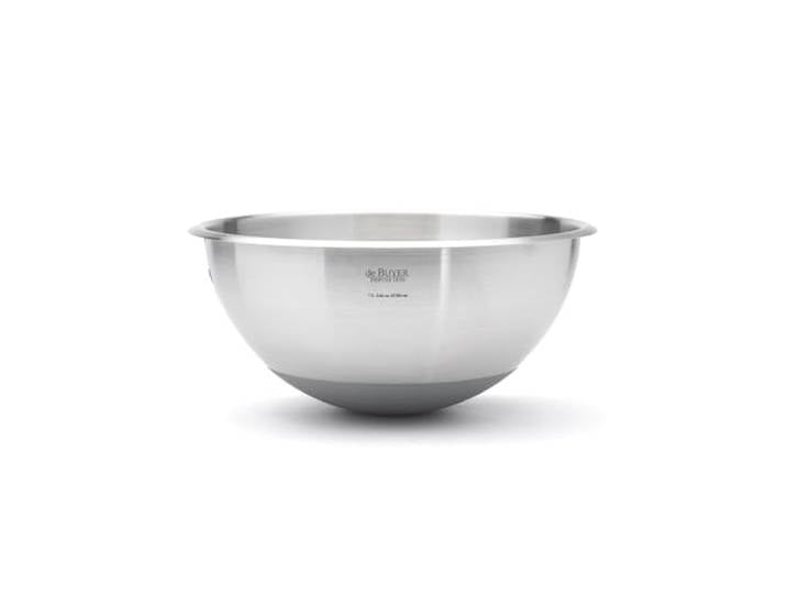 DE BUYER - Bassine demi-sphérique Cul-de-Poule en inox - Diamètre 30 cm avec fond en silicone