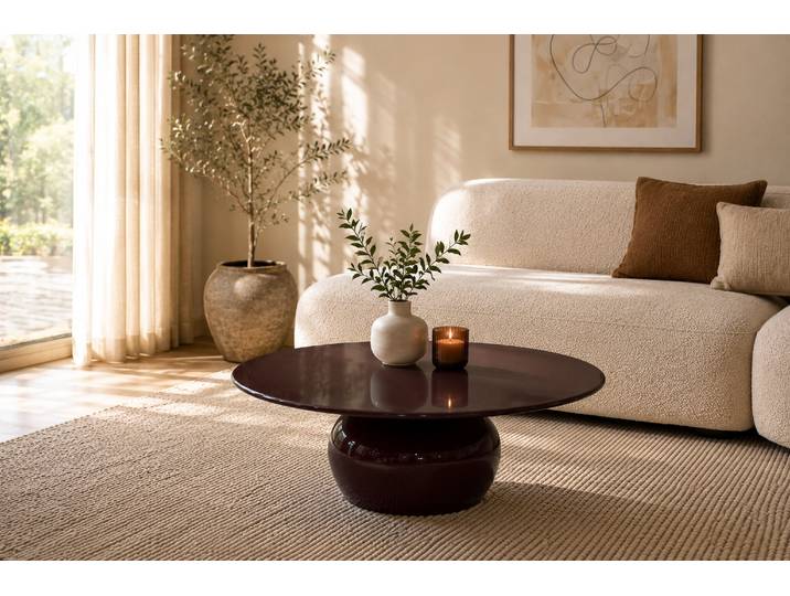 Brix Ronde Salontafel Mila Metaal, Ø90cm - Roodbruin