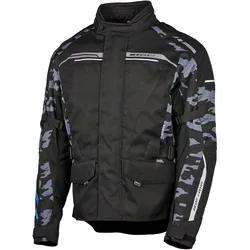 GC Bikewear Vegas Camo, Textiljacke wasserdicht - Schwarz/Dunkelgrau - 5XL