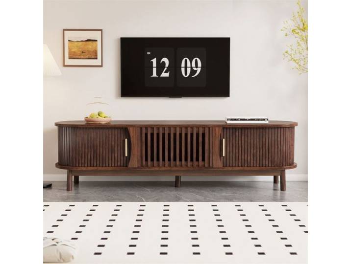 Meuble TV 165 cm Design Minimaliste Nordique Rangement 3 Espaces Portes Fluides Robuste Facile à Nettoyer ！ MEUBLE TV