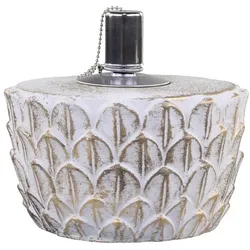 Chic Antique Vittel Öllampe mit Gold Muster, H11 x Ø18 cm, creme