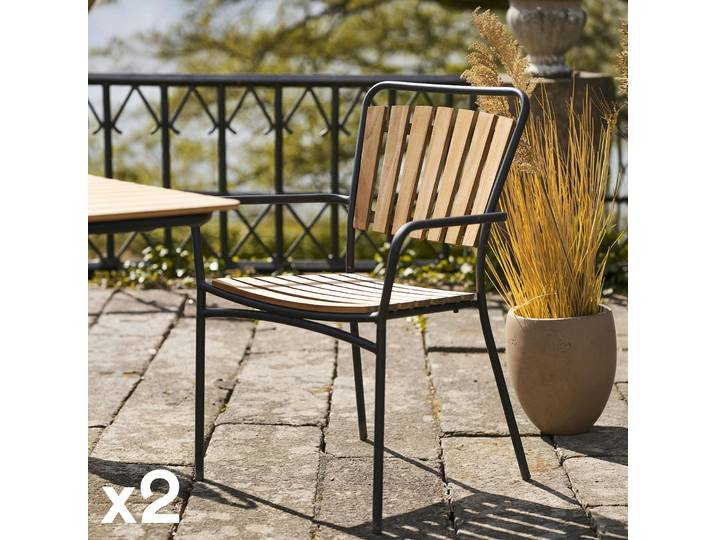 Chaise Intérieur / Extérieur En Teck (lot De 2) Lakewood