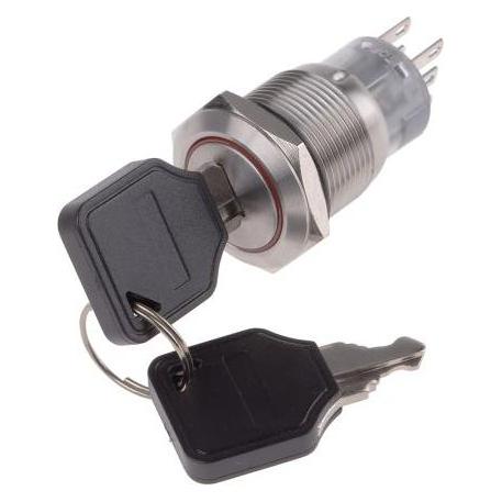 RS PRO Switch Key Lock 2 position return 19mm (8771993)