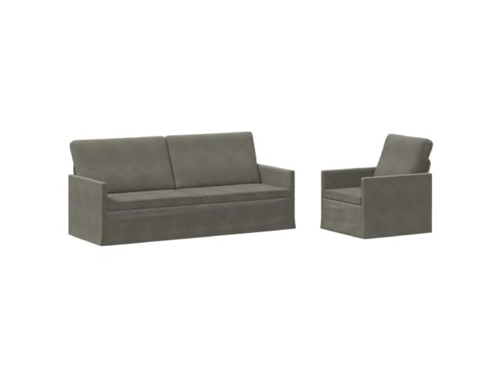 vidaXL Sofa-Set 2 pcs Hellgrau Cordstoff Bietet langfristige Unterstützung, Garantiert plüschige Entspannung, Verbessern die Nutzungskomfort
