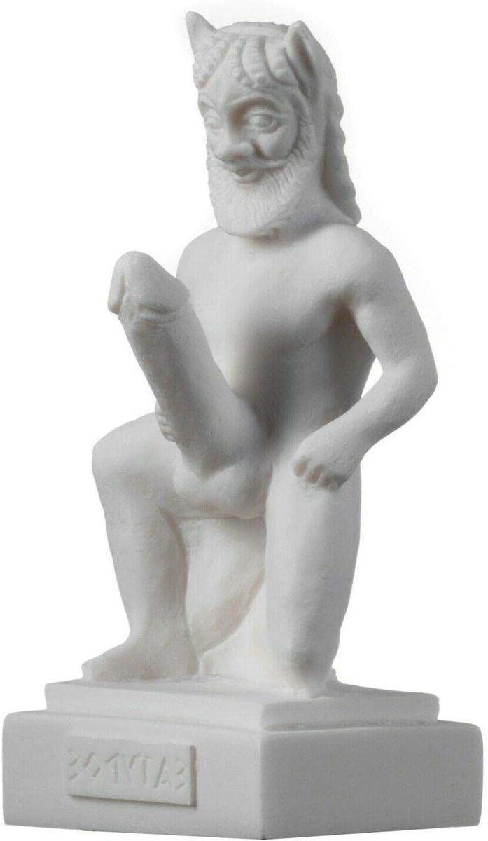 Handgemaakt Alabast Natuur God Beeld - Mythologisch Figuur - Wit - Hoogte: 14 cm