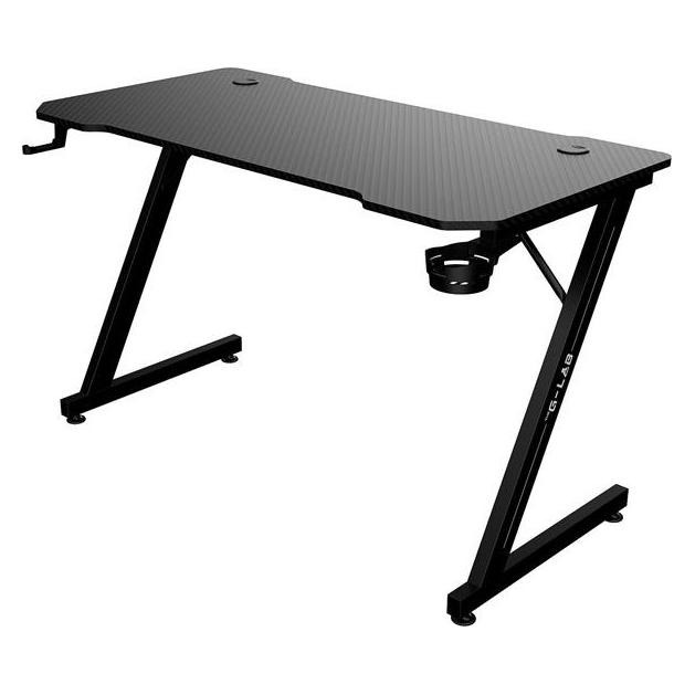 The G-Lab Gamer Asztal - K-DESK YTTRIUM (120x60cm, fém, pohártartó, fejhallgatótartó, fekete) (PERGLAK-DESK-YTTRIUM)