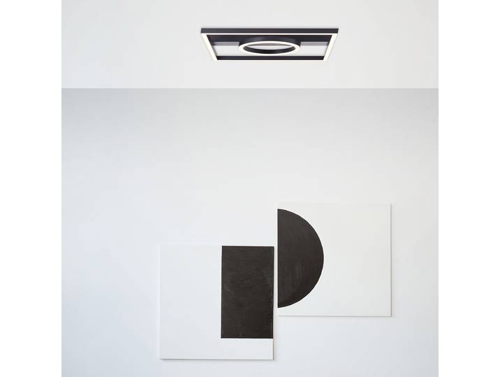 LED-Deckenleuchte Maureen Typ B 40 x 5 x 40cm Schwarz Eisen, pulverbeschichtet ABS Kunststoff LED LED-Platine