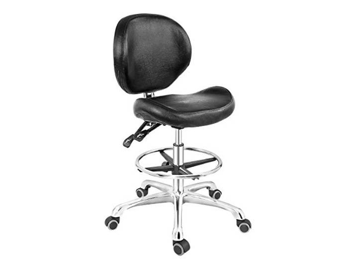 Grace&Grace Chaise de Dessin roulante en Hauteur réglable Avec dossier et Repose-Pieds Pour ordinateur, laboratoire, comptoir, Chaise de Travail à Domicile