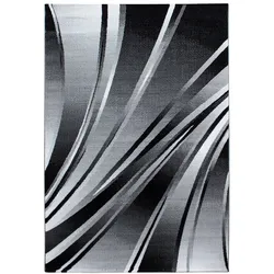 Teppich Flur Abstrakt Pflegeleicht Waschbar Strapazierfähig Wohnzimmer Schlafzimmer Schwarz 140x200 cm – DRAU von Kadima Design