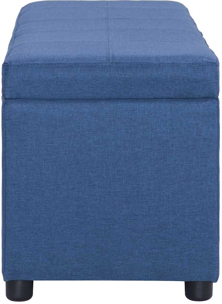 vidaXL Banc avec compartiment de rangement 116 cm Bleu Polyester