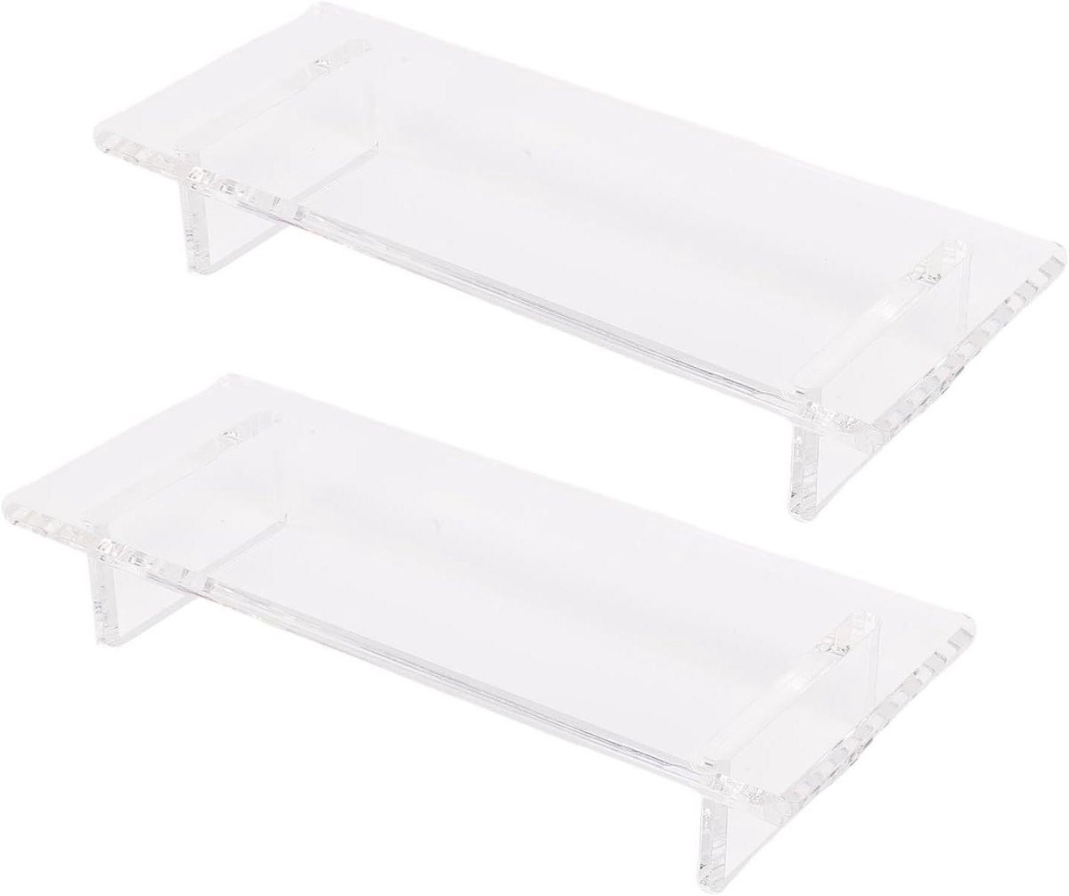 Transparante decoratieve display riser achtergrondplaat - 22 x 9 cm