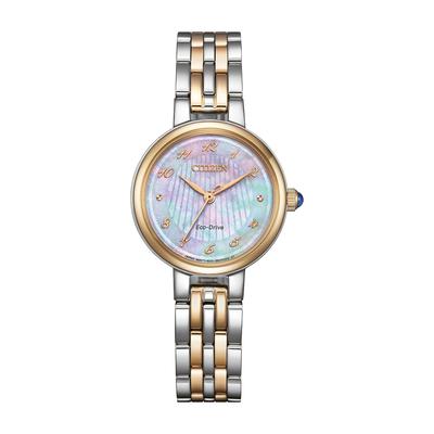 Solaruhr CITIZEN "Citizen L", rosa (silberfarben, roségoldfarben), Armbanduhren, Damen, Quarzuhr, Armbanduhr, Damenuhr, Edelstahlarmband, analog