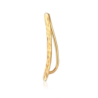 Ohrklemme ELLI "Ohrringe Single Earclimber Ohrklemme Gehämmert 925 Silber" Gr. 24, gold, Ohrringe, Damen, 24, ohne Stein, Silber 925 (Sterlingsilber)