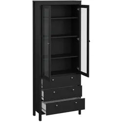 Ebuy24, Vitrine + Buffetschrank, Vitrinenschrank Madrid (78 x 33 x 199 cm)