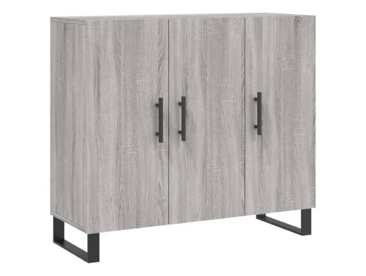 GHVBNMF Sideboard Grau Sonoma 90x34x80 cm Holzwerkstoff Kommode Modernes Sideboard im Grau Sonoma Look für Wohnzimmer und Schlafzimmer mit stabilen Metallbeinen und Türen.