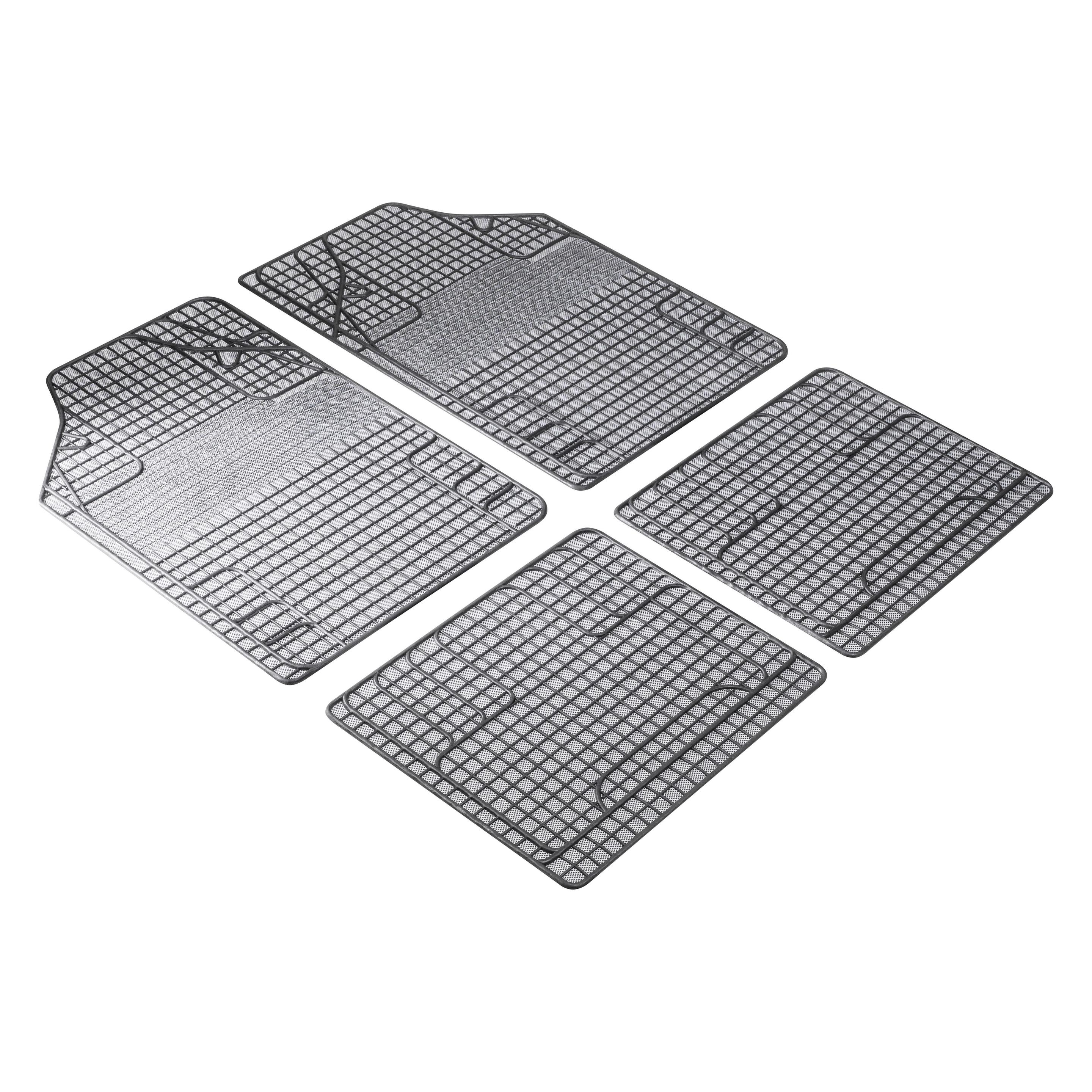 Walser Universal Auto-Gummimatten-Set, Automatten 4-teilig zuschneidbar (2 Vordermatten + 2 Rückmatten) (28053)