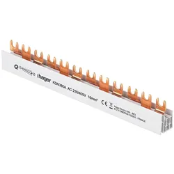 Hager Phasenschiene KDN380A (3P) 80A, 16mm2, Länge: 210mm Schraubtechnik/ Quick Connect