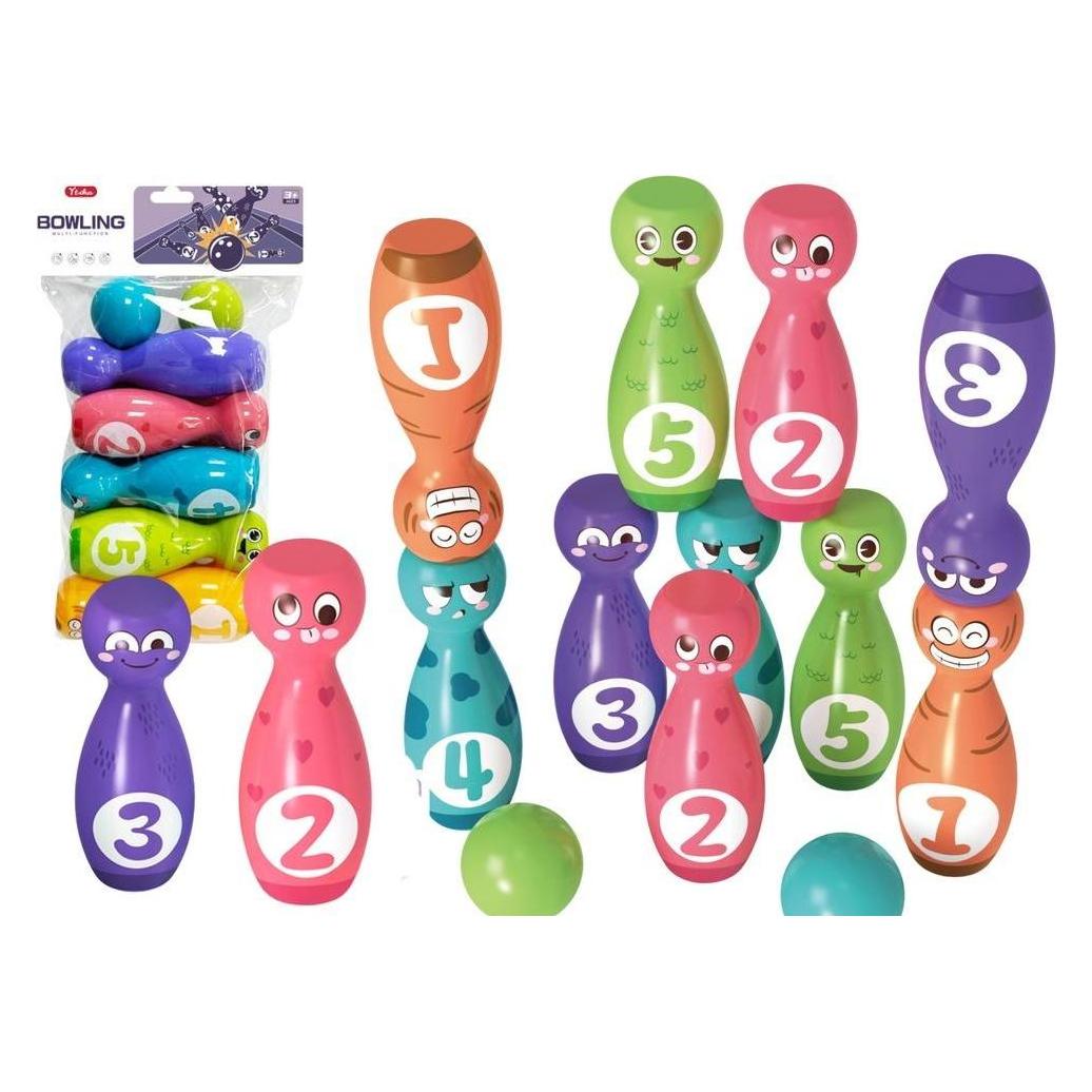 Lean Toys Spielset mit farbigen Bowling-Pins 10-tlg (LEA20933-uniw)