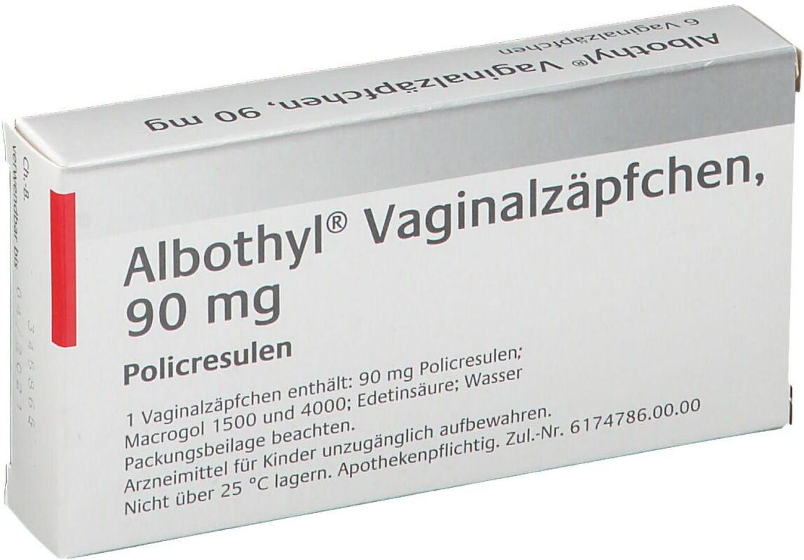 Albothyl Vaginalzäpfchen 90 mg 6 St Vaginalsuppositorien