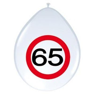 65. Geburtstag Verkehrsschild 8 Luftballons