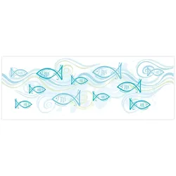 Transparentpapier-Streifen "Fische", 10 x 27 cm, 5 Streifen