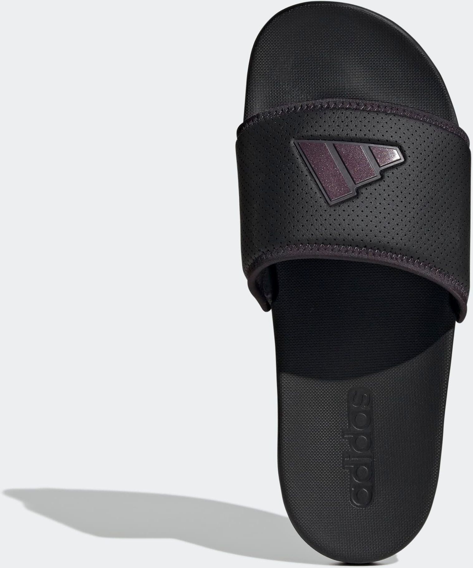 Badesandale ADIDAS SPORTSWEAR "ADILETTE COMFORT BADESCHLAPPEN", Damen, Gr. 40,5, schwarz (core schwarz, aurora metallic, aurora schwarz), Synthetik, Textil, Schuhe Badesandale, Badelatschen core schwarz, aurora metallic, aurora schwarz 40,5