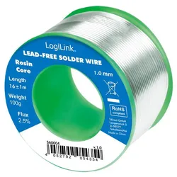LogiLink Lötdraht 1mm bleifrei, 0,7% Kupfer, 100g Rolle