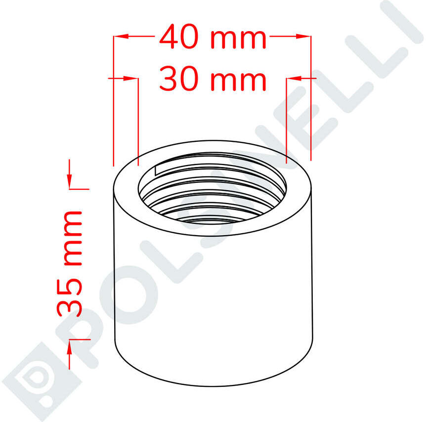 Polsinelli Manchon en acier inoxydable 1"