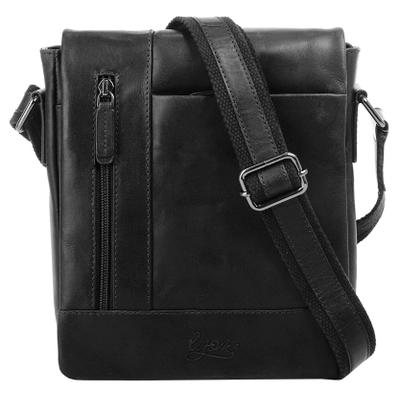 Umhängetasche X-ZONE "X-ZONE Herren, Damen echt Leder", Damen, Gr. B/H/T: 24cm x 21cm x 6cm onesize, schwarz, Leder, gepflegt, Taschen Umhängetasche, echt Leder
