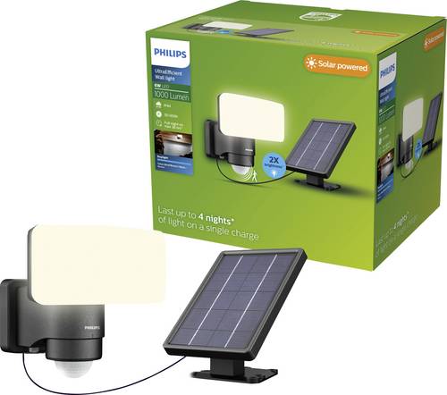 Philips LED Tylus 929004632401 Solar-Außenwandleuchte mit Bewegungsmelder LED 6W Schwarz