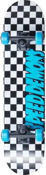 Skateboard Komplettboard Speed Demons Checkers (7.25" - Schwarz/Blau)