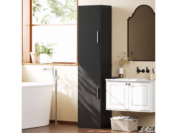 HOMCOM Colonne Salle de Bain 6 Niveaux 40x35x180cm Noir